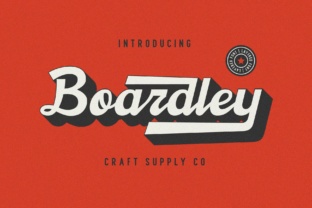 Boardley Script Font for Branding with Bold Mid-Century Style