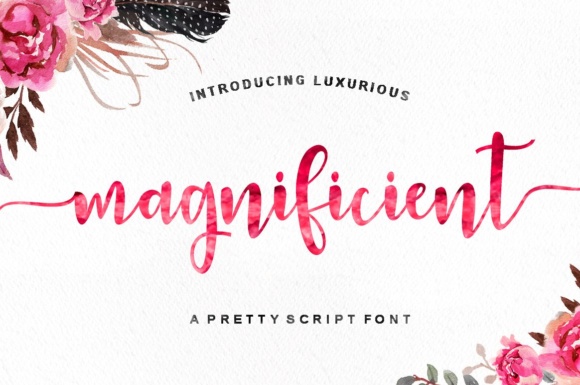 Magnificient Font: A Script Handwritten Typeface for Romantic Creations